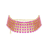 SS26-ACC-1024 raisa_vanessa gold-chain-choker-with-fuchsia-crystals