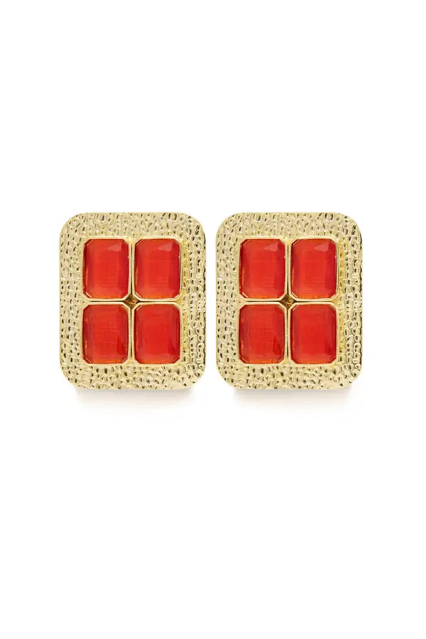 SS26-ACC-1029 raisa_vanessa rectangular-gold-plated-earrings-with-red-diamonds