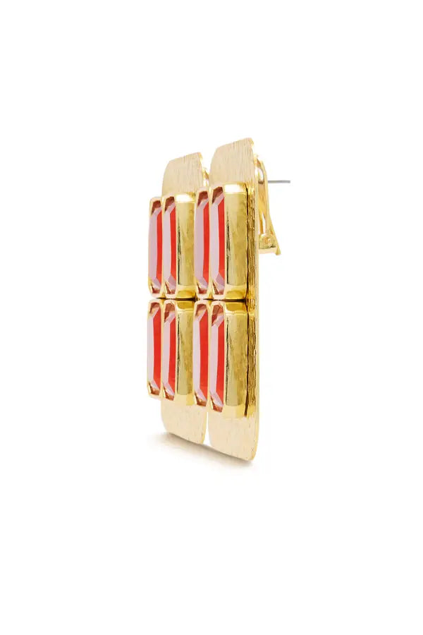rectangular-gold-plated-earrings-with-red-diamonds raisa_vanessa rectangular-gold-plated-earrings-with-red-diamonds