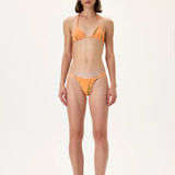 Flower Patterned Orange Bikini Set