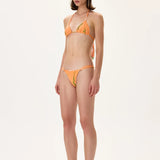 Flower Patterned Orange Bikini Set