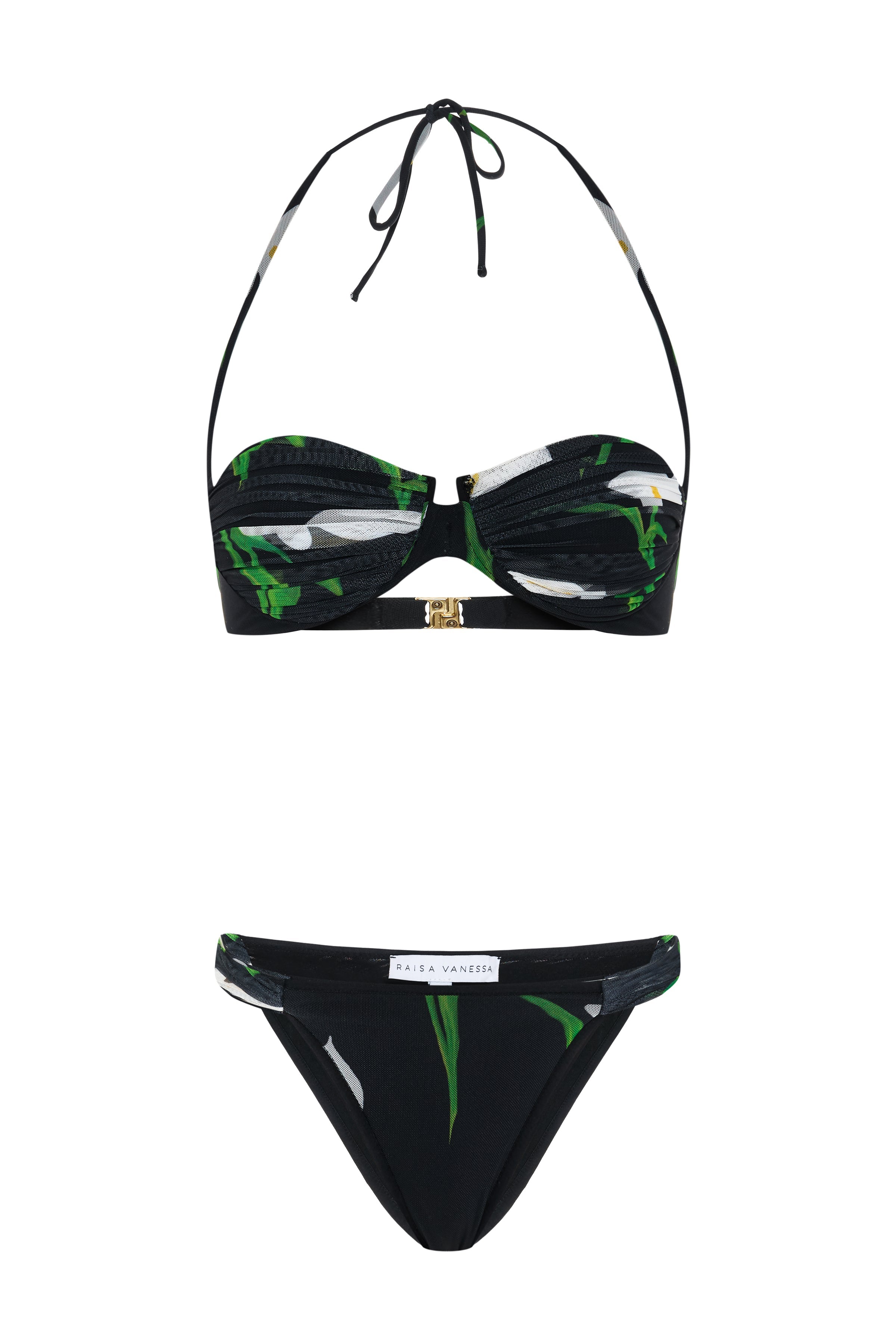 SS26-BW-1008-40 raisa_vanessa black-flower-patterned-ruched-bikini-set