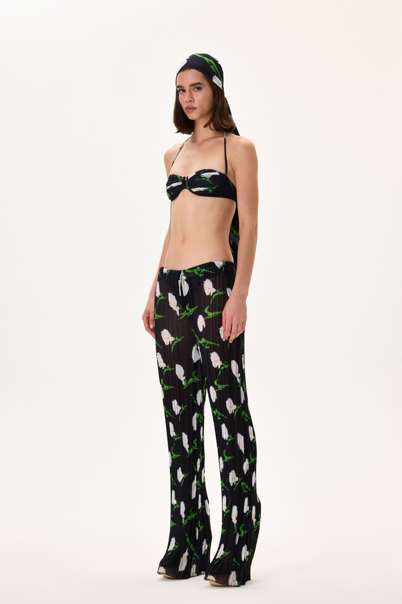 SS26-P-1016-36 raisa_vanessa pleated-chiffon-elasticated-see-through-pareo-pants-with-flower-pattern