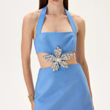 SS26-D-1003-40 raisa_vanessa mini-cut-out-dress-with-crystal-flower-on-the-waist