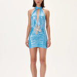 SS26-D-1004-34 raisa_vanessa ruched-metallic-jersey-mini-dress-with-crystal-flower-on-the-waist