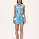 SS26-D-1004-34 raisa_vanessa ruched-metallic-jersey-mini-dress-with-crystal-flower-on-the-waist