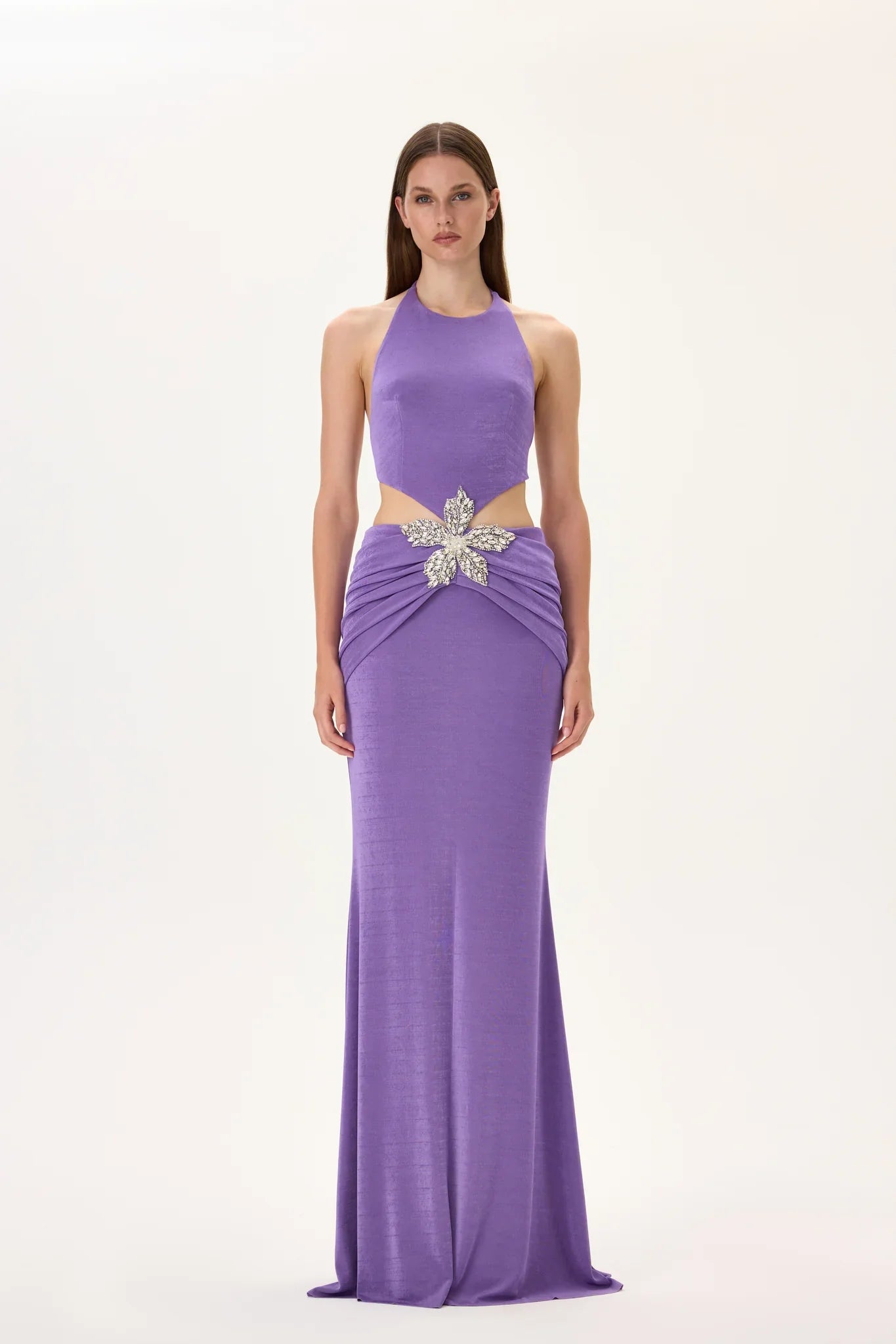 SS26-D-1007-34 raisa_vanessa violet-buzzy-maxi-gown-with-draped-waistline-and-crystal-flower