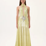 SS26-D-1008-34 raisa_vanessa yellow-metallic-jersey-ruched-maxi-dress-with-crystal-flower-on-the-waist
