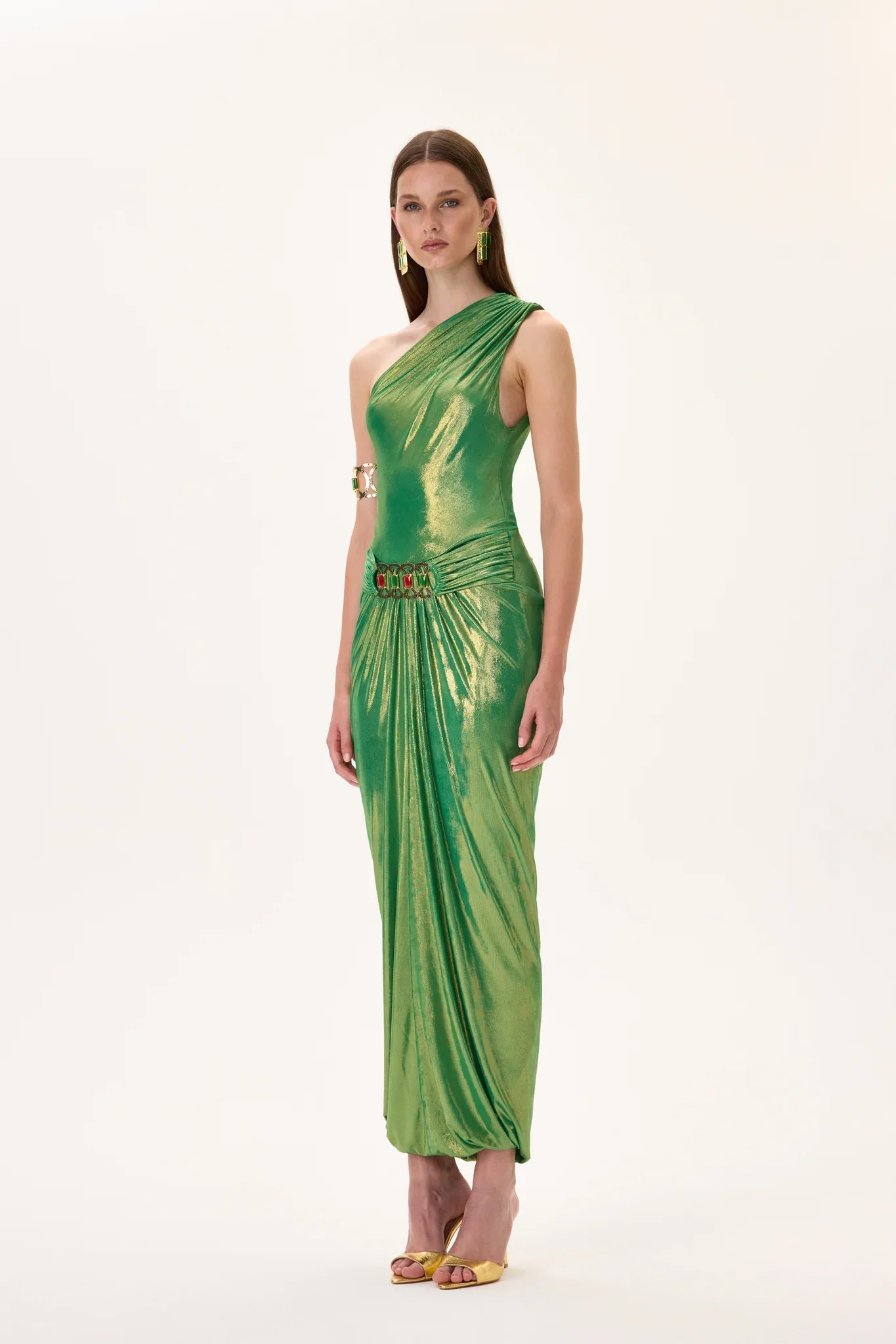 SS26-D-1010-36 raisa_vanessa one-shouldered-midi-dress-with-balloon-skirt-and-gold-belt-detail