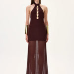 SS26-D-1019-34 raisa_vanessa knitted-burgundy-halter-neck-maxi-dress-with-gold-metal-accessories
