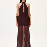 SS26-D-1019-34 raisa_vanessa knitted-burgundy-halter-neck-maxi-dress-with-gold-metal-accessories