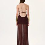 SS26-D-1019-36 raisa_vanessa knitted-burgundy-halter-neck-maxi-dress-with-gold-metal-accessories