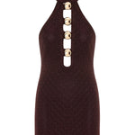 SS26-D-1020-34 raisa_vanessa knitted-burgundy-halter-neck-mini-dress-with-gold-metal-accessories