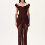 SS26-D-1022-34 raisa_vanessa knitted-burgundy-cowl-neckline-corseted-gown-with-train-and-front-slit