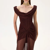 SS26-D-1022-40 raisa_vanessa knitted-burgundy-cowl-neckline-corseted-gown-with-train-and-front-slit