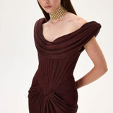 SS26-D-1022-42 raisa_vanessa knitted-burgundy-cowl-neckline-corseted-gown-with-train-and-front-slit