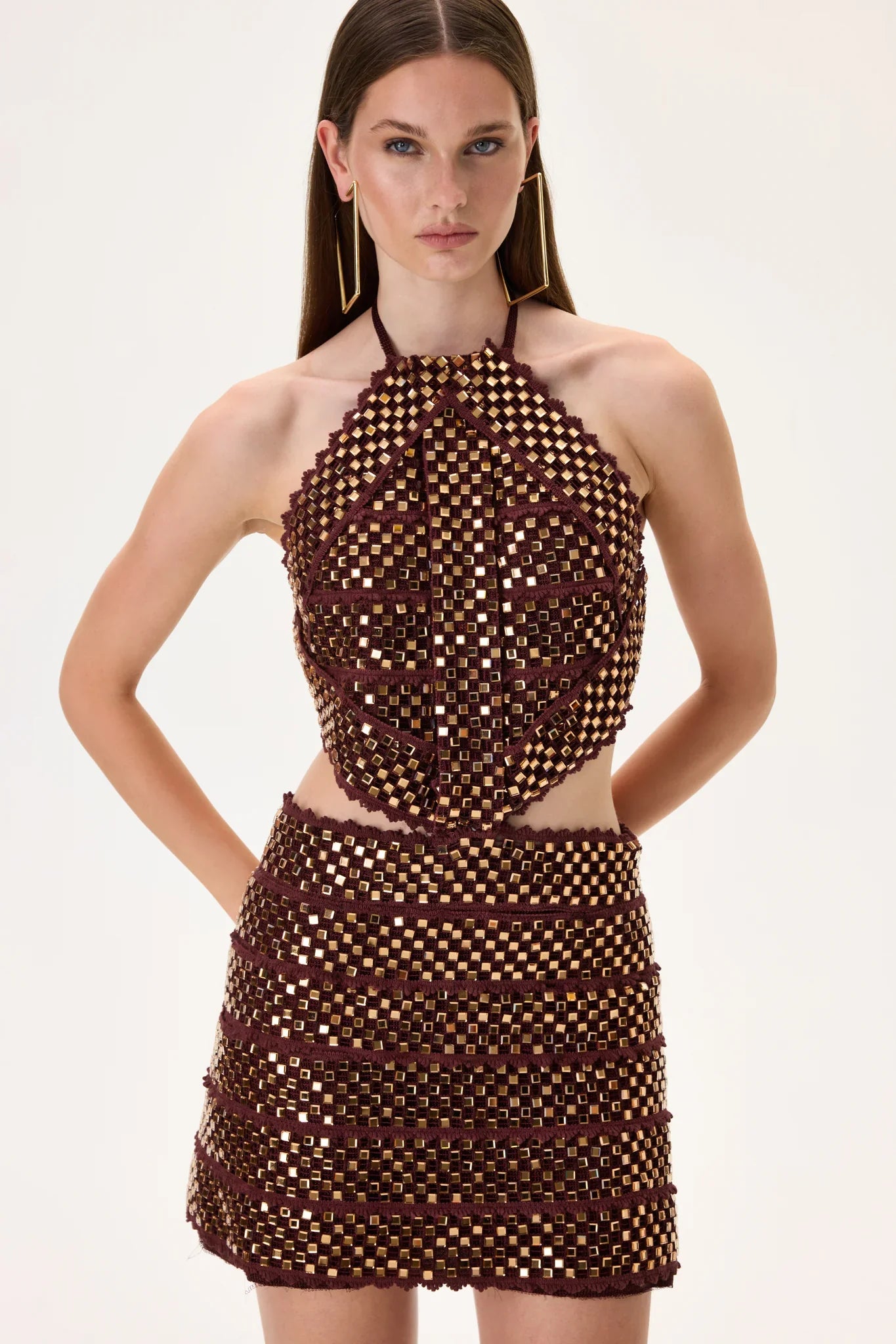 SS26-D-1023-40 raisa_vanessa mini-halter-neck-dress-with-gold-metal-strips