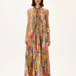 SS26-D-1024-34 raisa_vanessa orange-pleated-viscose-multi-color-flower-printed-midi-dress-with-gold-foil-accents