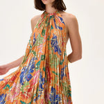 SS26-D-1024-40 raisa_vanessa orange-pleated-viscose-multi-color-flower-printed-midi-dress-with-gold-foil-accents