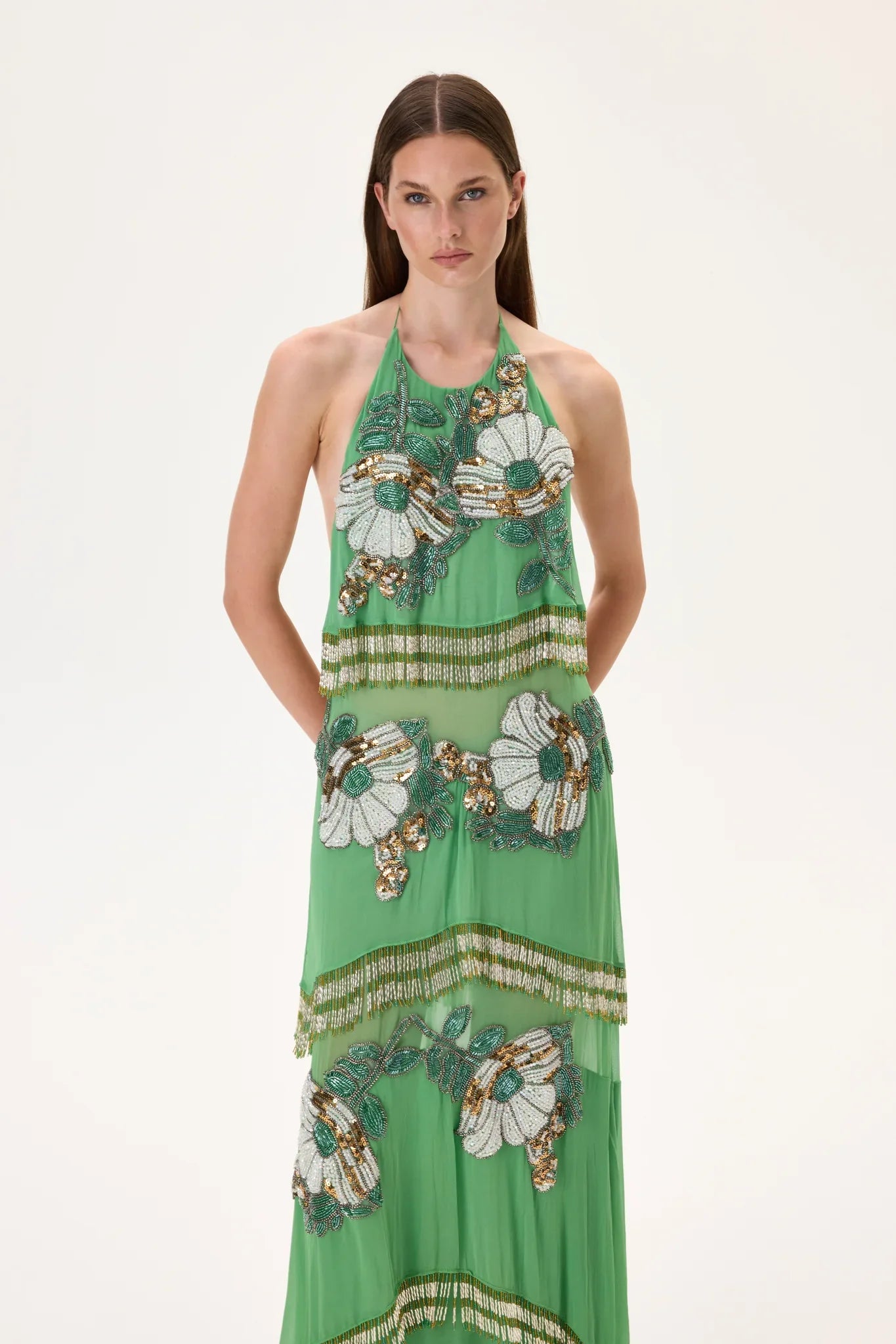 SS26-D-1032-40 raisa_vanessa maxi-chiffon-crystal-flower-appliqued-halter-neck-dress-with-hand-embroidered-beaded-fringes