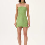 SS26-D-1033-34 raisa_vanessa green-strapless-corseted-mini-pearl-dress