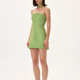 SS26-D-1033-36 raisa_vanessa green-strapless-corseted-mini-pearl-dress