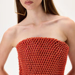 SS26-D-1035-42 raisa_vanessa vivid-pomegranate-pearl-corseted-strapless-gown
