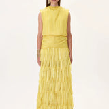SS26-D-1036-34 raisa_vanessa yellow-pleated-chiffon-dress-with-laser-cut-skirt