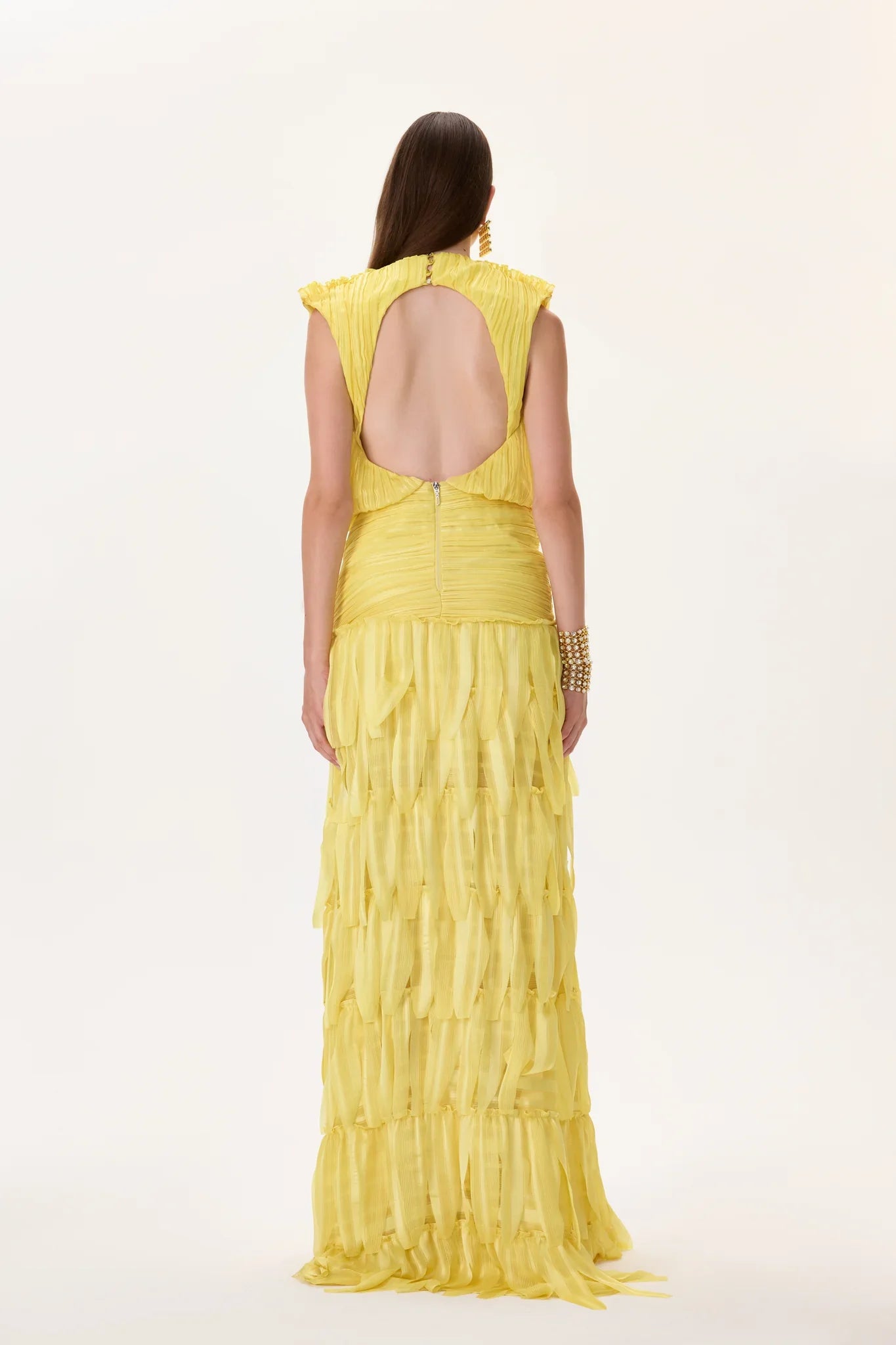 SS26-D-1036-38 raisa_vanessa yellow-pleated-chiffon-dress-with-laser-cut-skirt