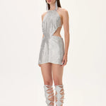 SS26-D-1039-38 raisa_vanessa metallic-silver-armor-halter-neck-mini-dress