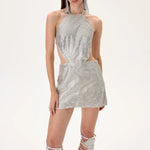 SS26-D-1039-40 raisa_vanessa metallic-silver-armor-halter-neck-mini-dress