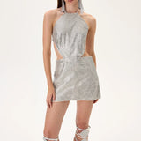 SS26-D-1039-40 raisa_vanessa metallic-silver-armor-halter-neck-mini-dress