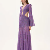 SS26-D-1041-36 raisa_vanessa multicolor-foil-printed-violet-jersey-dress-with-flare-sleeves
