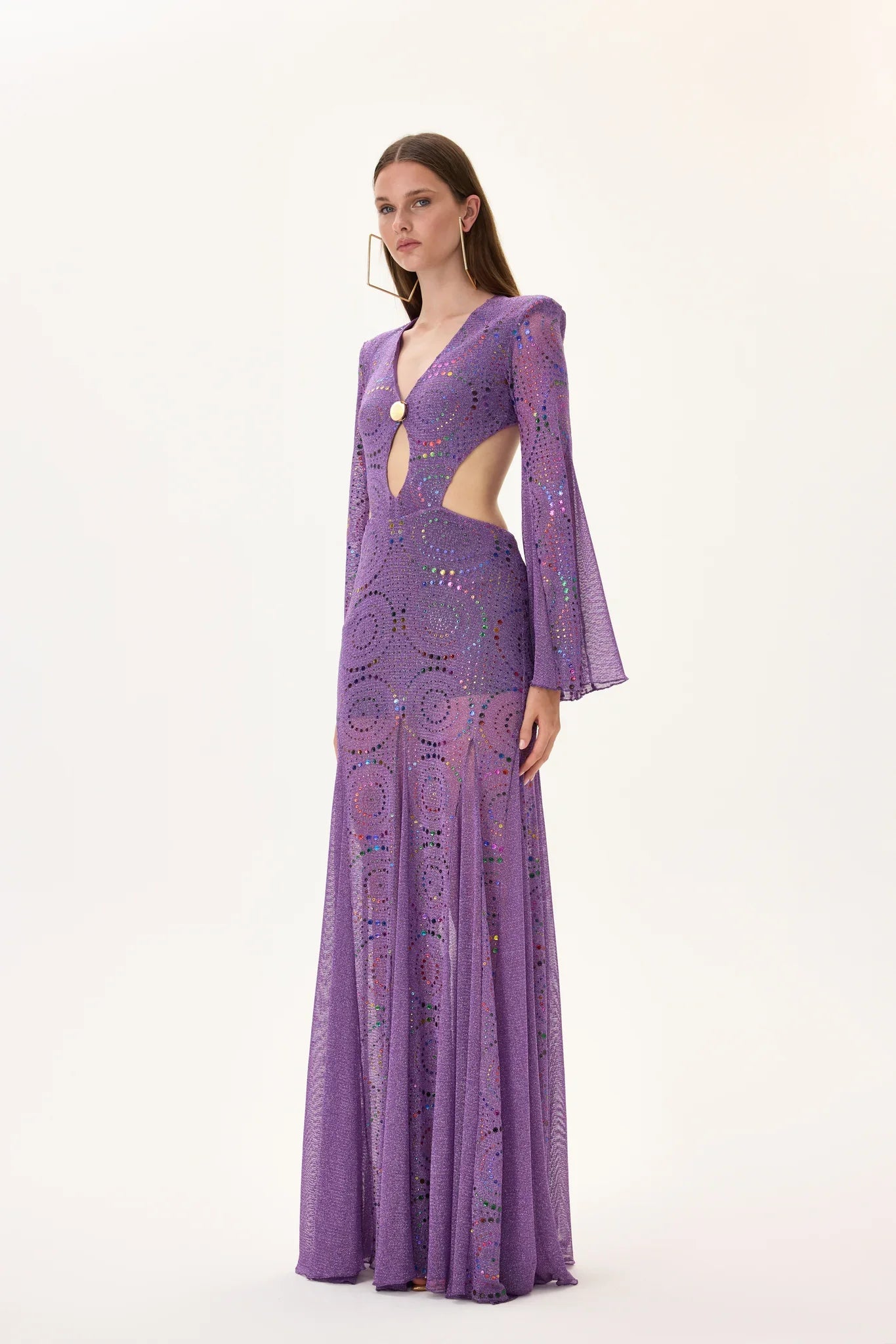 SS26-D-1041-36 raisa_vanessa multicolor-foil-printed-violet-jersey-dress-with-flare-sleeves