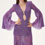 SS26-D-1041-40 raisa_vanessa multicolor-foil-printed-violet-jersey-dress-with-flare-sleeves