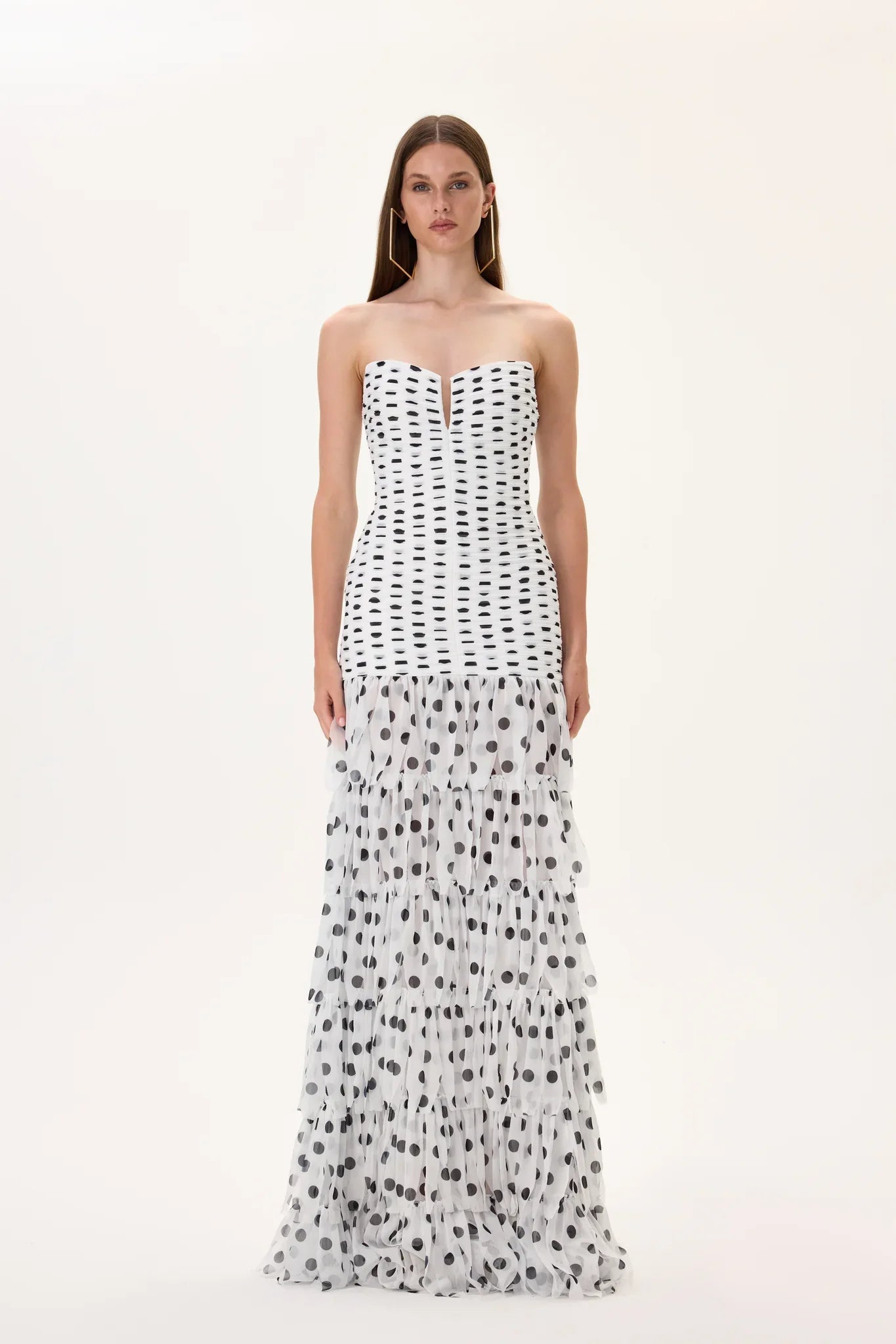 D-34WH-28150 raisa_vanessa polka-dot-pleated-organza-gown-with-laser-cut-chiffon-skirt