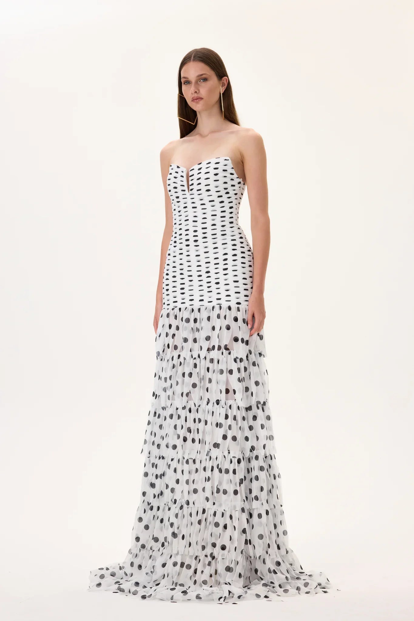 SS26-D-1043-34 raisa_vanessa polka-dot-pleated-organza-gown-with-laser-cut-chiffon-skirt