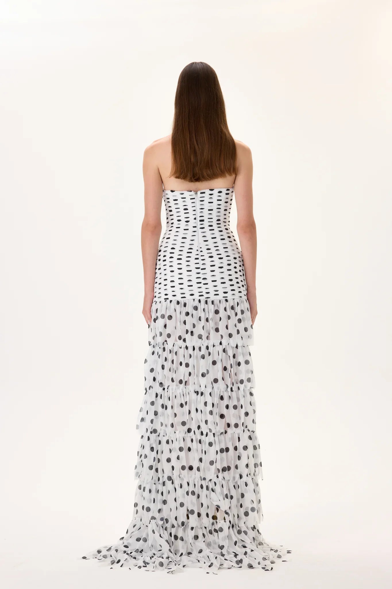 D-36WH-28151 raisa_vanessa polka-dot-pleated-organza-gown-with-laser-cut-chiffon-skirt