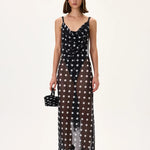 SS26-D-1045-34 raisa_vanessa black-polka-dot-cowl-neckline-see-through-chiffon-pareo-dress