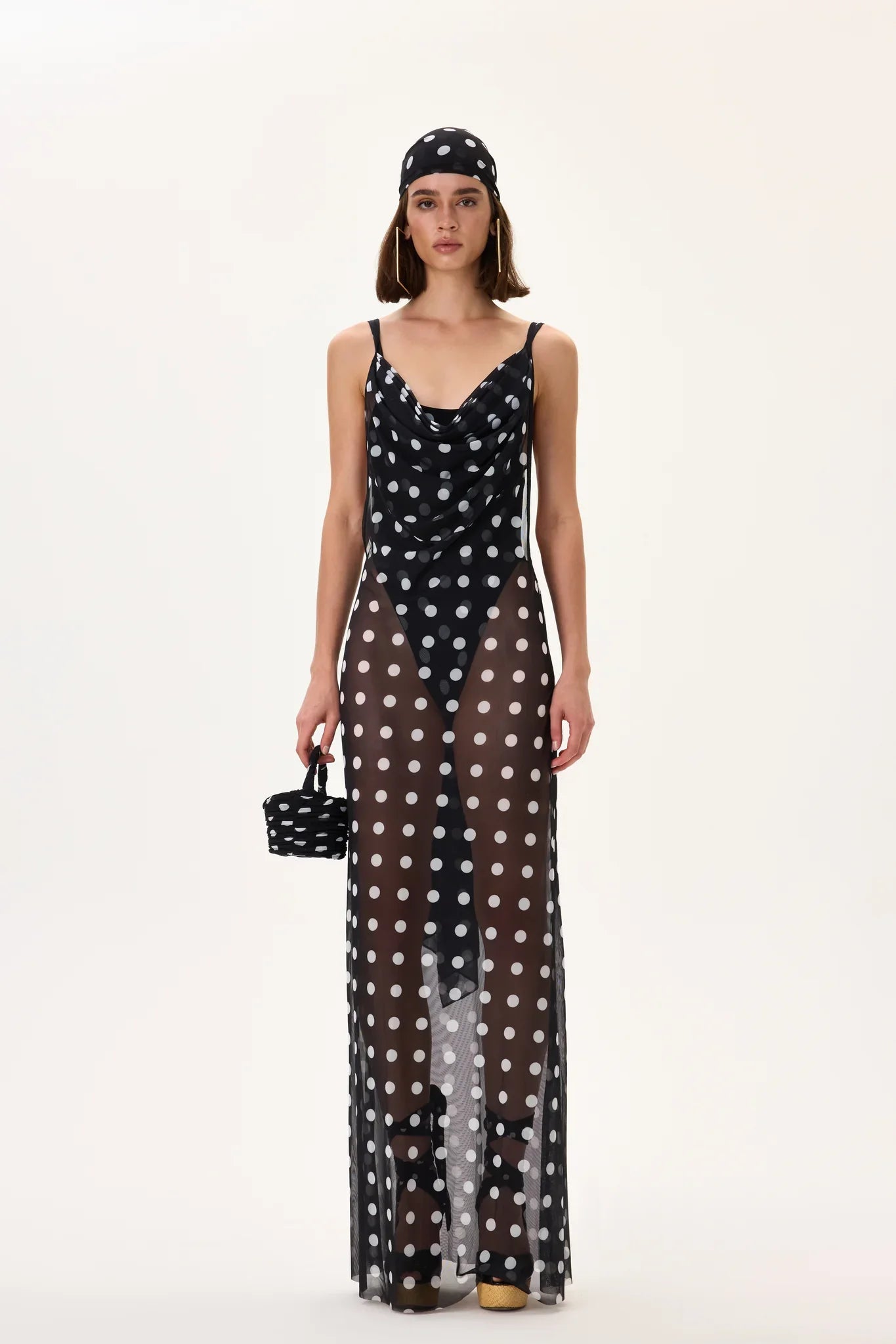 SS26-D-1045-34 raisa_vanessa black-polka-dot-cowl-neckline-see-through-chiffon-pareo-dress