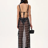 SS26-D-1045-38 raisa_vanessa black-polka-dot-cowl-neckline-see-through-chiffon-pareo-dress