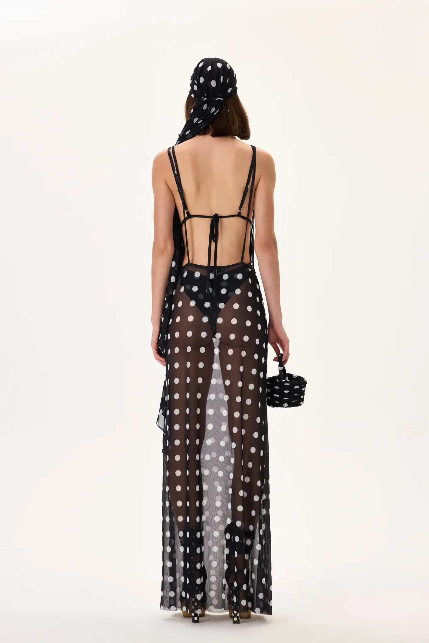 SS26-D-1045-38 raisa_vanessa black-polka-dot-cowl-neckline-see-through-chiffon-pareo-dress