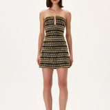 SS26-D-1051-34 raisa_vanessa black-mini-dress-with-gold-beaded-leaf-motive-strips