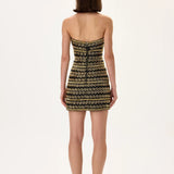 SS26-D-1051-38 raisa_vanessa black-mini-dress-with-gold-beaded-leaf-motive-strips
