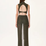SS26-JS-1002-38 raisa_vanessa knitted-khaki-jumpsuit-with-gold-metal-accessories-and-train