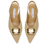 SS26-SH-1001-36 raisa_vanessa straw-fabric-kitten-heels-adorned-with-bronze-stone