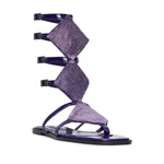 SS26-SH-1005-36 raisa_vanessa purple-leather-short-gladiator-sandals-with-metallic-violet-armor-detail