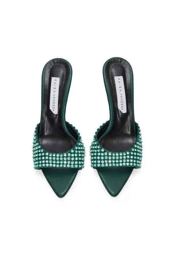 SS26-SH-1011-36 raisa_vanessa green-leather-heeled-sandals-with-3d-crystals