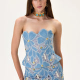 SS26-T-1003-40 raisa_vanessa denim-lace-strapless-corset-with-gold-metal-centered-flower-embroidery