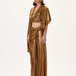 SS26-T-1009-36 raisa_vanessa bronze-metallic-jersey-cowl-neckline-backless-crop-top-with-asymmetrical-sleeves